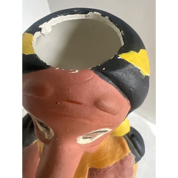 Vtg Studio Piece by BW 1970 Painted Ceramic Figurine N.A. Woman Yellow Dress Hat - Picture 10 of 13